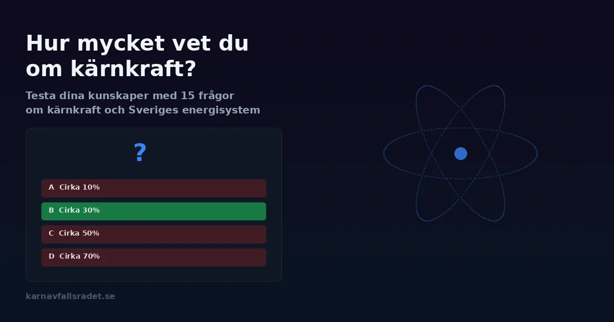 Interaktivt kunskapstest om kärnkraft och energi